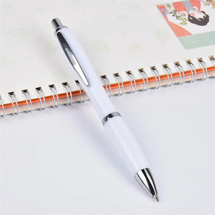 

Spot white promotional plastic ballpoint pen custom logo gourd advertising pen