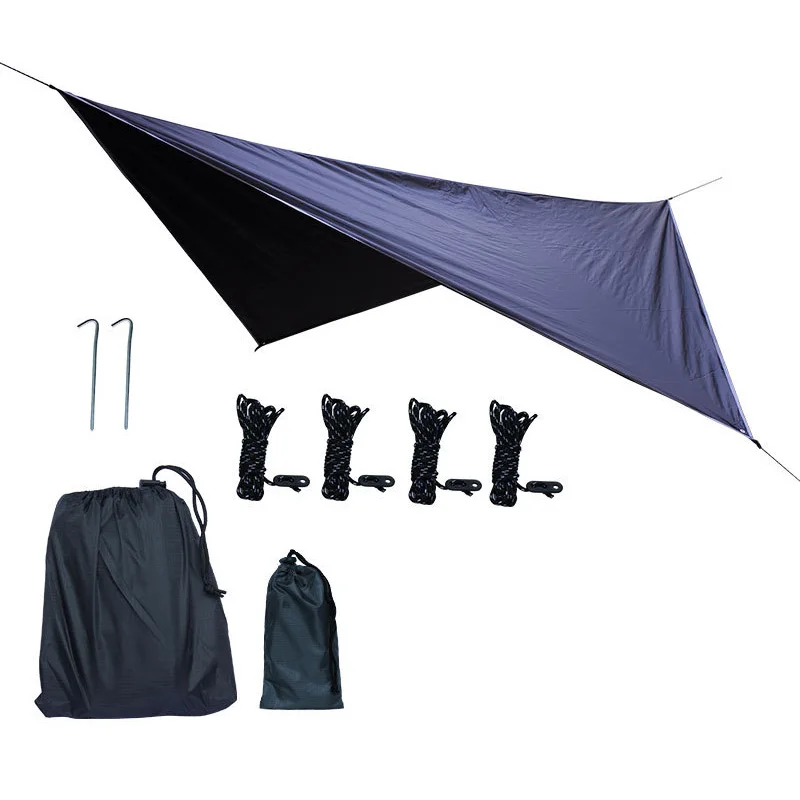 

210T Polyester Ripstop Outdoor Survival Gear Sun Shelter Waterproof Rain Fly Lightweight Camping Tarp Diamond Shaped 3*3m CN;ZHE, Customized color