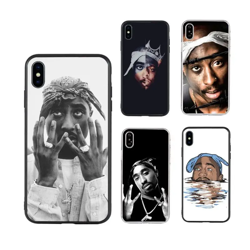 

2pac Tupac And Biggie hot selling cute fashion Phone Case for iPhone X XR Xs Max 11 11Pro 11ProMax 12 12pro luxury fundas, Black/transparent