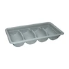 Light Grey Black 4 Compartment Polyethylene Cutlery Box