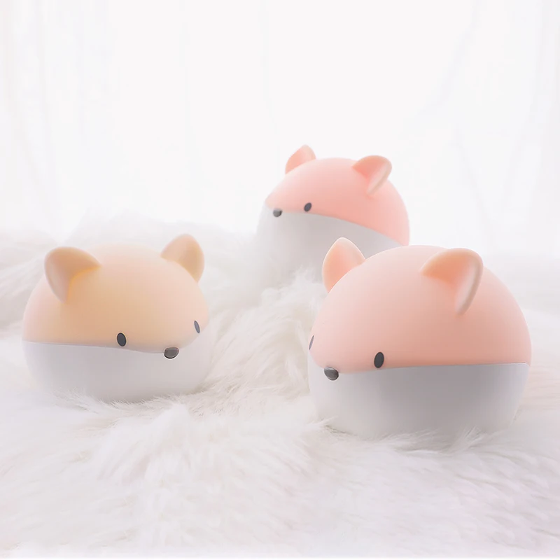 

Wholesale USB Rechargeable mouse Kids Silicone led Night Light, Gray, yellow, pink
