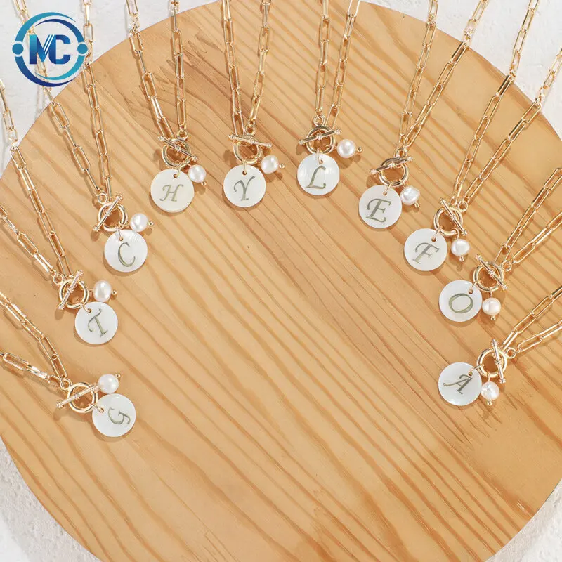 

2021 Freshwater Pearl Shell letters custom name Necklace Jewelry Wholesale in