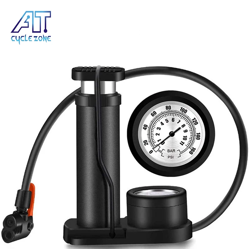 

RTS bike Inflator pump Foot High Pressure Pump Mini Portable electric car bicycle motorcycle car Household Pedal Air Pump, Black