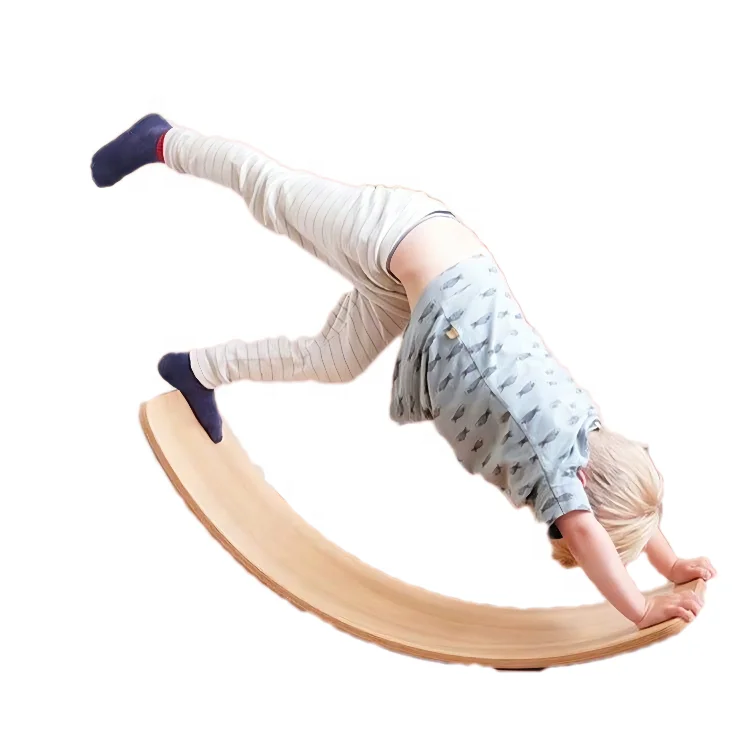 

CHOOYOU OEM Environmentally Friendly Wooden Children's Balance Board Sense Training Indoor Toy Rocker Yoga Balance Board, Customized color