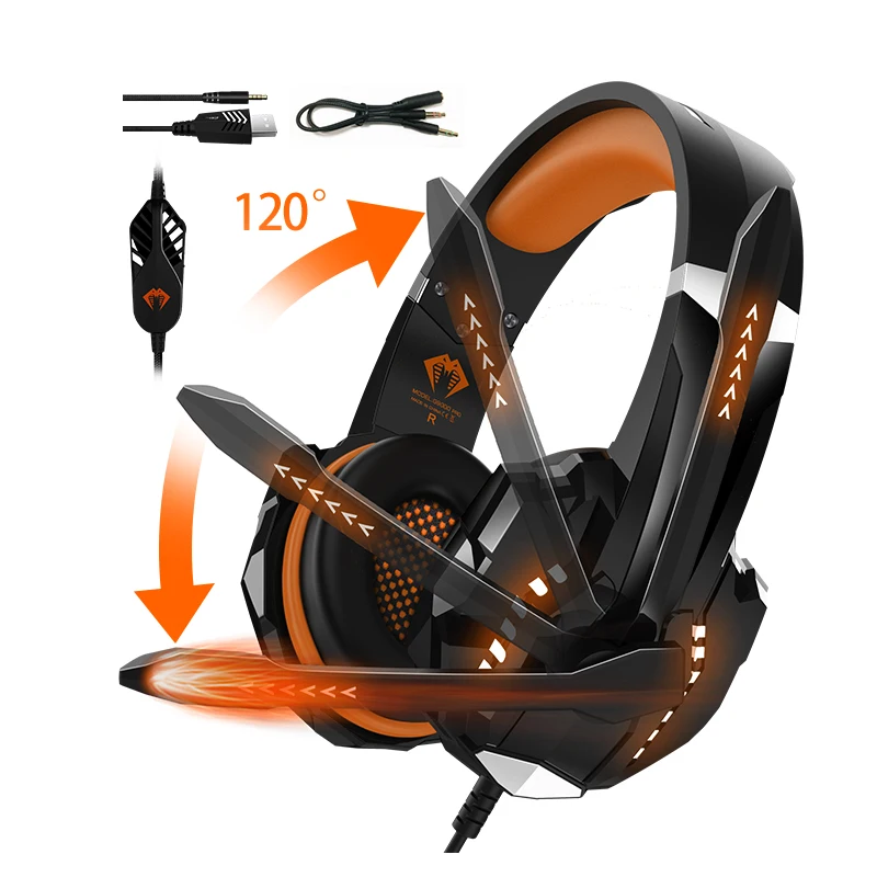 

Hot stereo audifonos gamer 7.1 Noise Canceling Headphone G9000 Pro Gaming Headset Headphones With LED Lights Mic For PC PS5