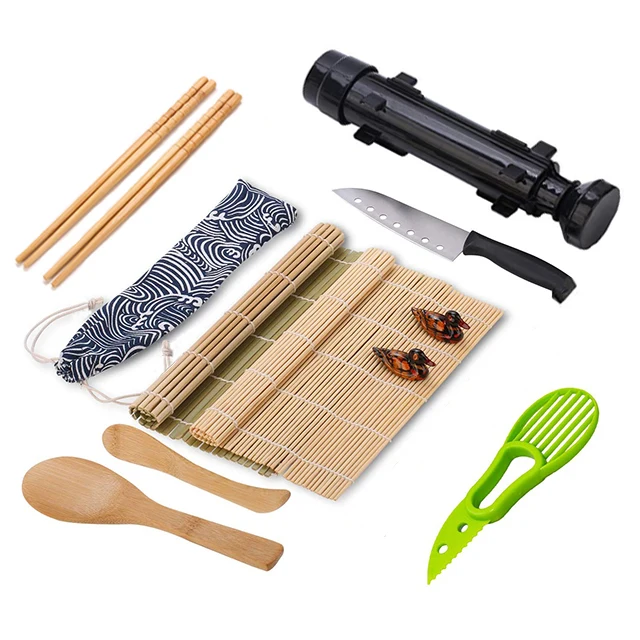 

Amazon Hot Sale High Quality DIY Sushi Roller Tool Sushi Making Set for Beginner, Black, white