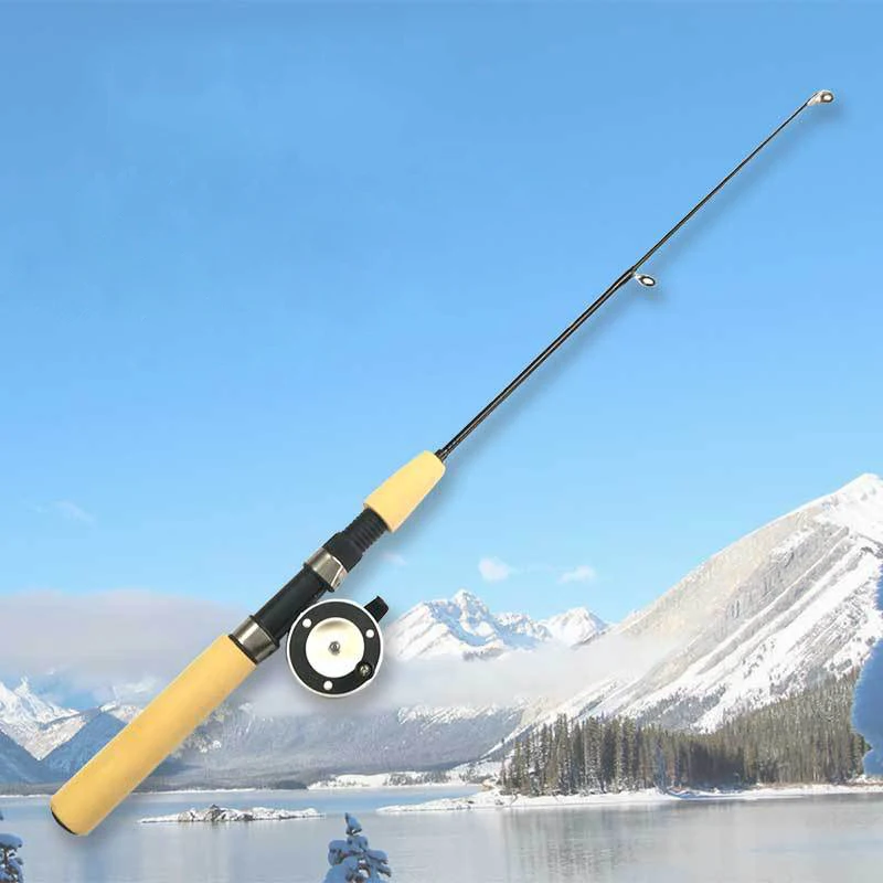 超短收缩钓鱼杆卷轴冬季钓鱼阀杆 frp 小型海钓竿