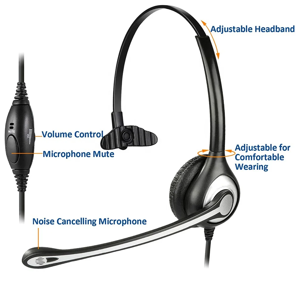 Professional Wired Mono Call Center Telephone Headset With Noise Canceling Microphone Buy Call 9328