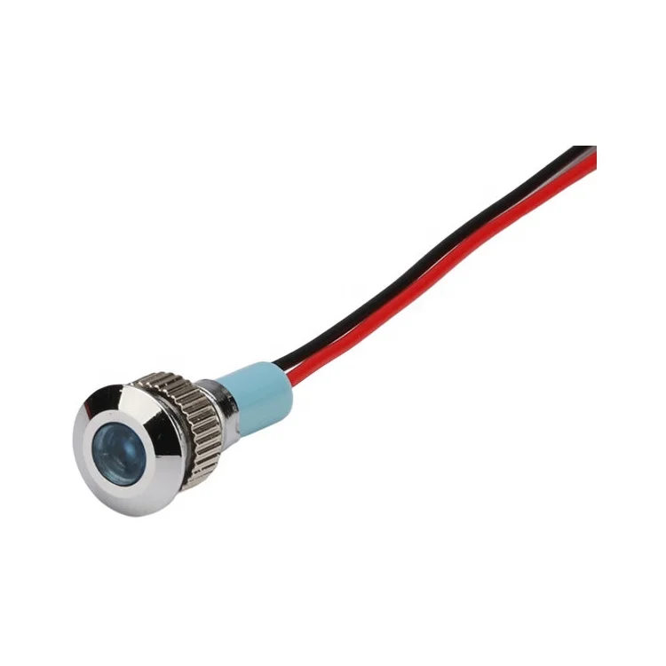 

8mm Motorcycle Signal Led Pilot Lamp Waterproof Mini Red Blue 12 Volt Metal Indicator Light