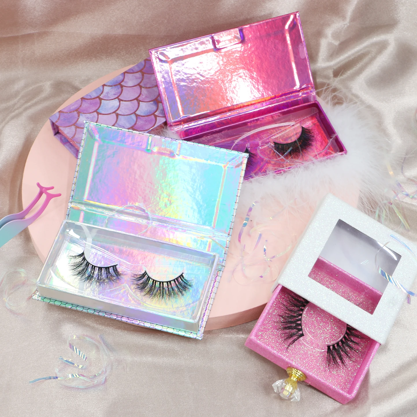 

25 mm 3d Real Mink Eyelashes Packaging 27 mm Lashes, Black