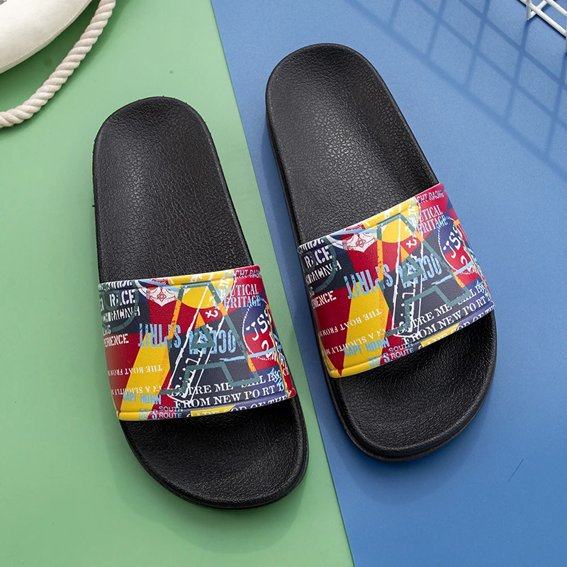 

2021 new arrivals summer Casual PVC Slippers High Quality Hard-wearing Anti-skid Sandals, Black white