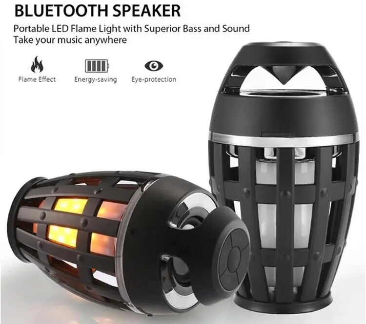 New arrival outdoor portable bright led flame lamp bluetooth speaker - ANKUX.COM