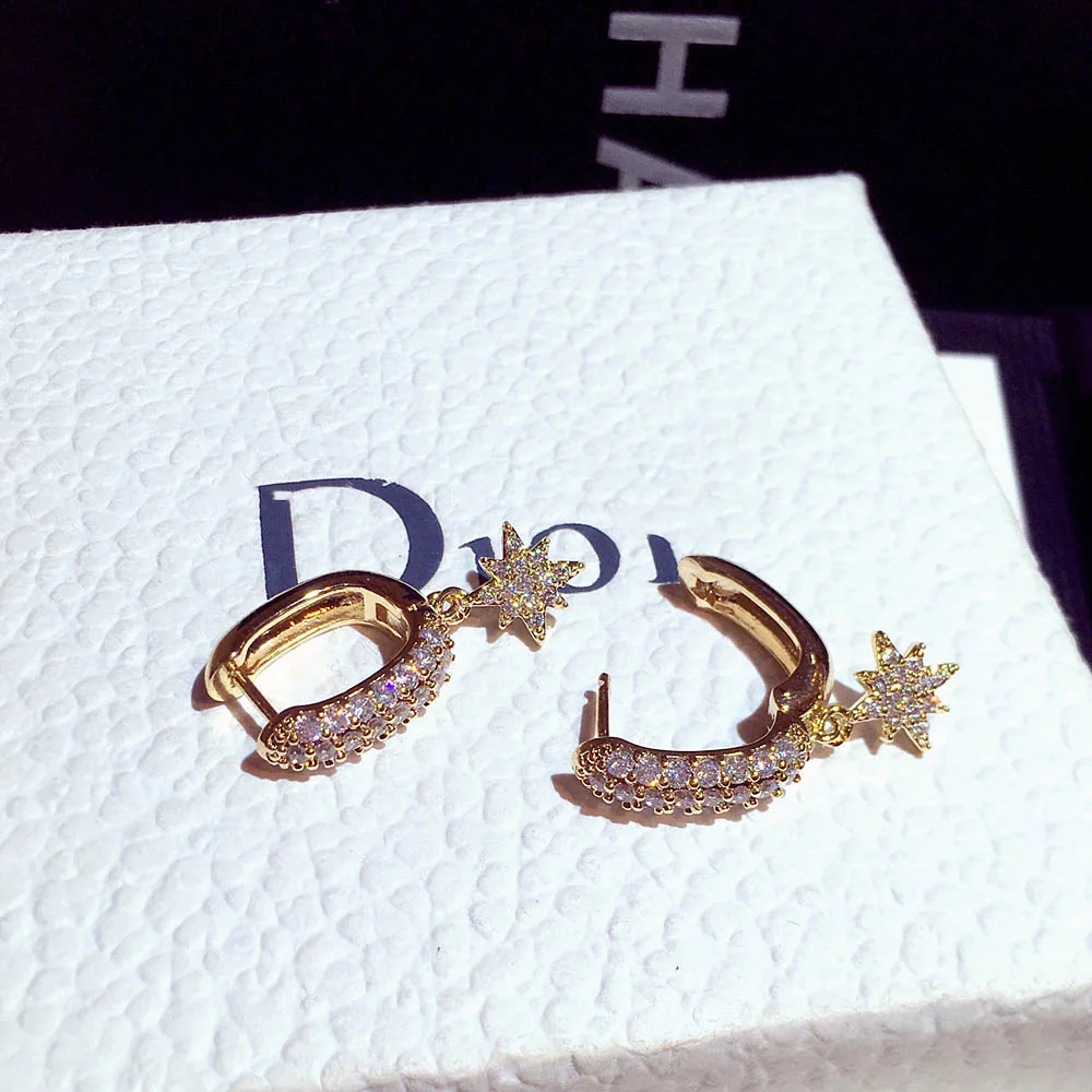 

Luxury Hoop Earrings for Women Piercing Earring Earrings Zircon Female Jewelry, Picture shows