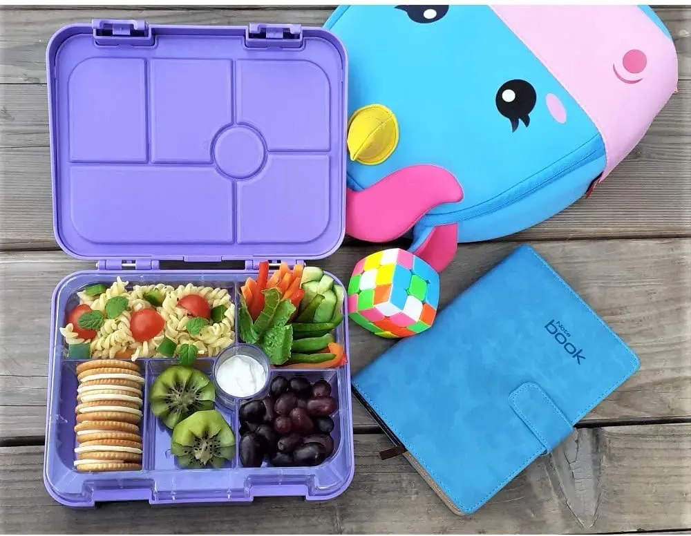 

Wholesale eco microwave lunch bento boxes plastic kids leakproof compartments children school tritan bento box with water bottle, Blue/green/pink/purple