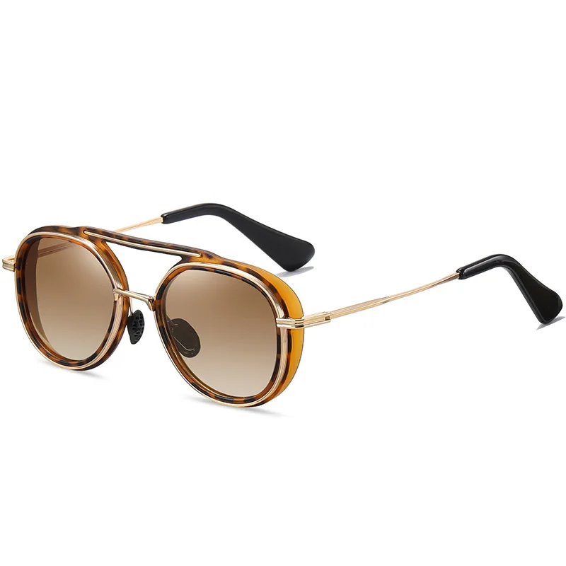 

2021 Sun Glasses Shades Women Man Steampunk Round Sunglasses