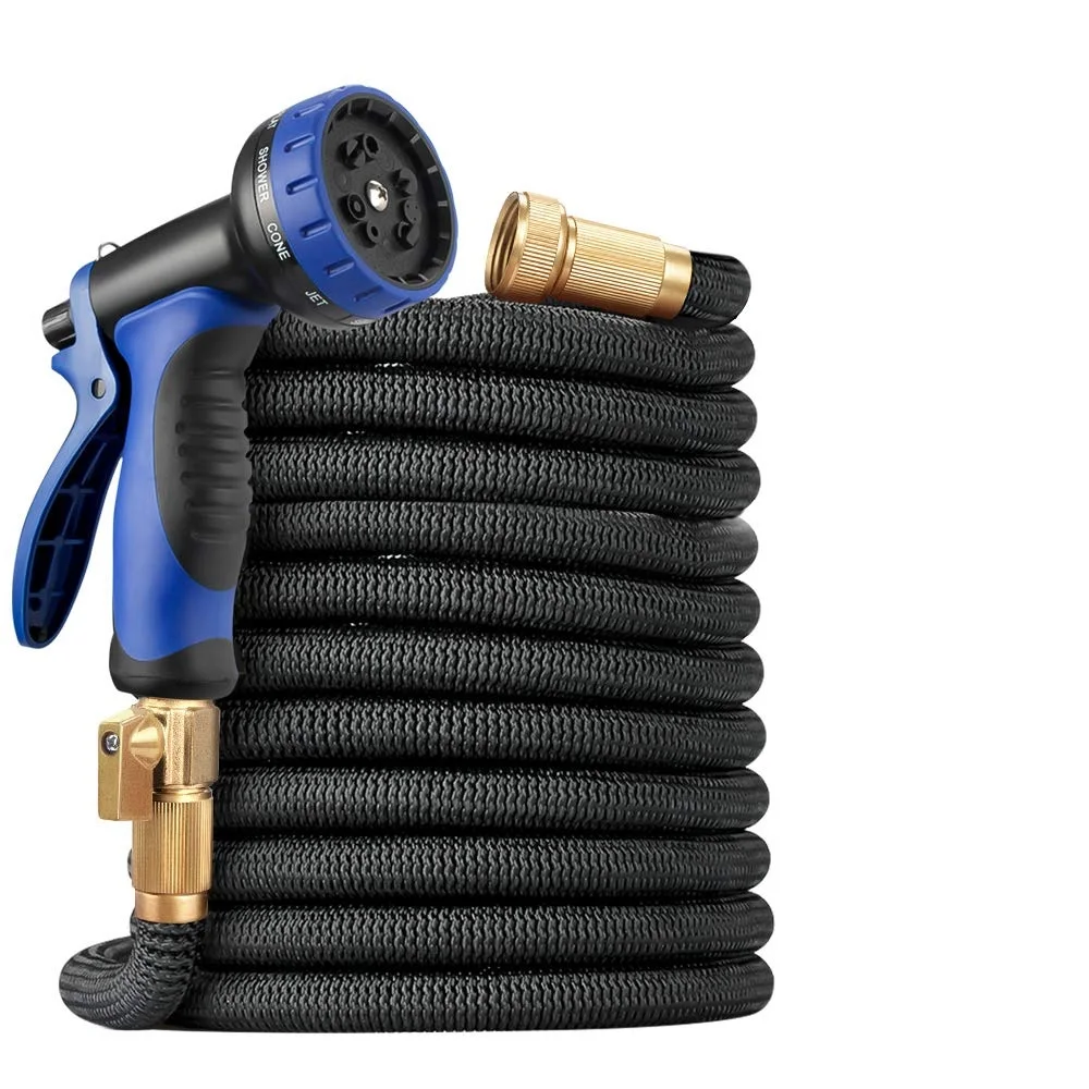 

Triple Expandable Garden Hose - Superior Strength 5000D / 4-Layers Latex/Extra-Strong Brass Connectors/9-function spray nozzle, Customized