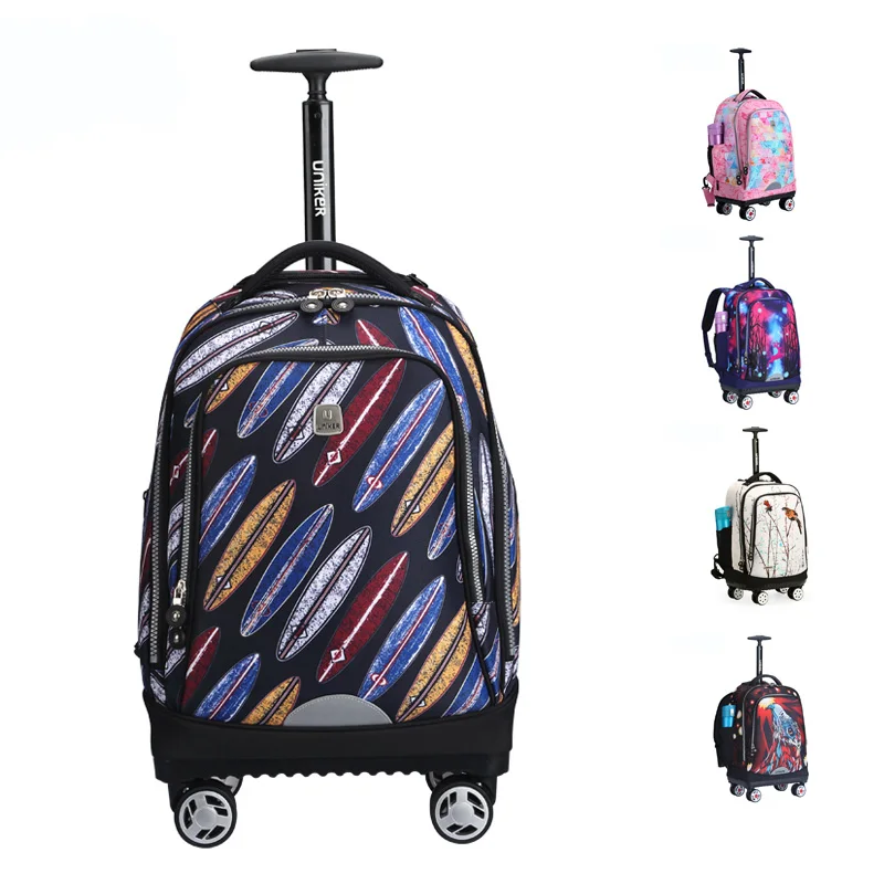 

UNIKER Luggage Travel Trolley Bag For Schools, Black