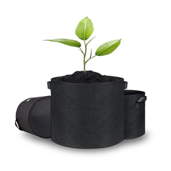 

5 7 10 15 20 25 30 100 Gallon Non Woven Fabric Planter Grow Pots Potato Garden Felt Grow Bags, Black