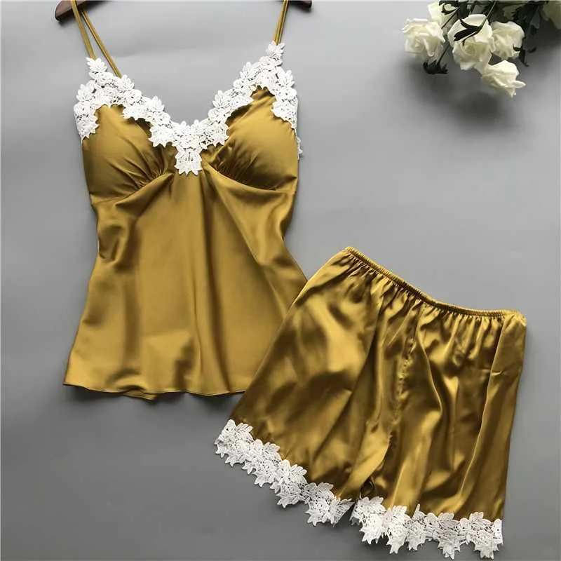 

two piece short set women Victorias silk pajamas secreted set Women's Lace Sleepwear Girls' Sleepwear night wear