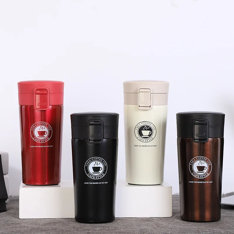 

Flypeak custom logo 380ml 500ml coffee cup double wall insulated stainless steel car mugs travel coffee cup tumbler with lid, Customized color