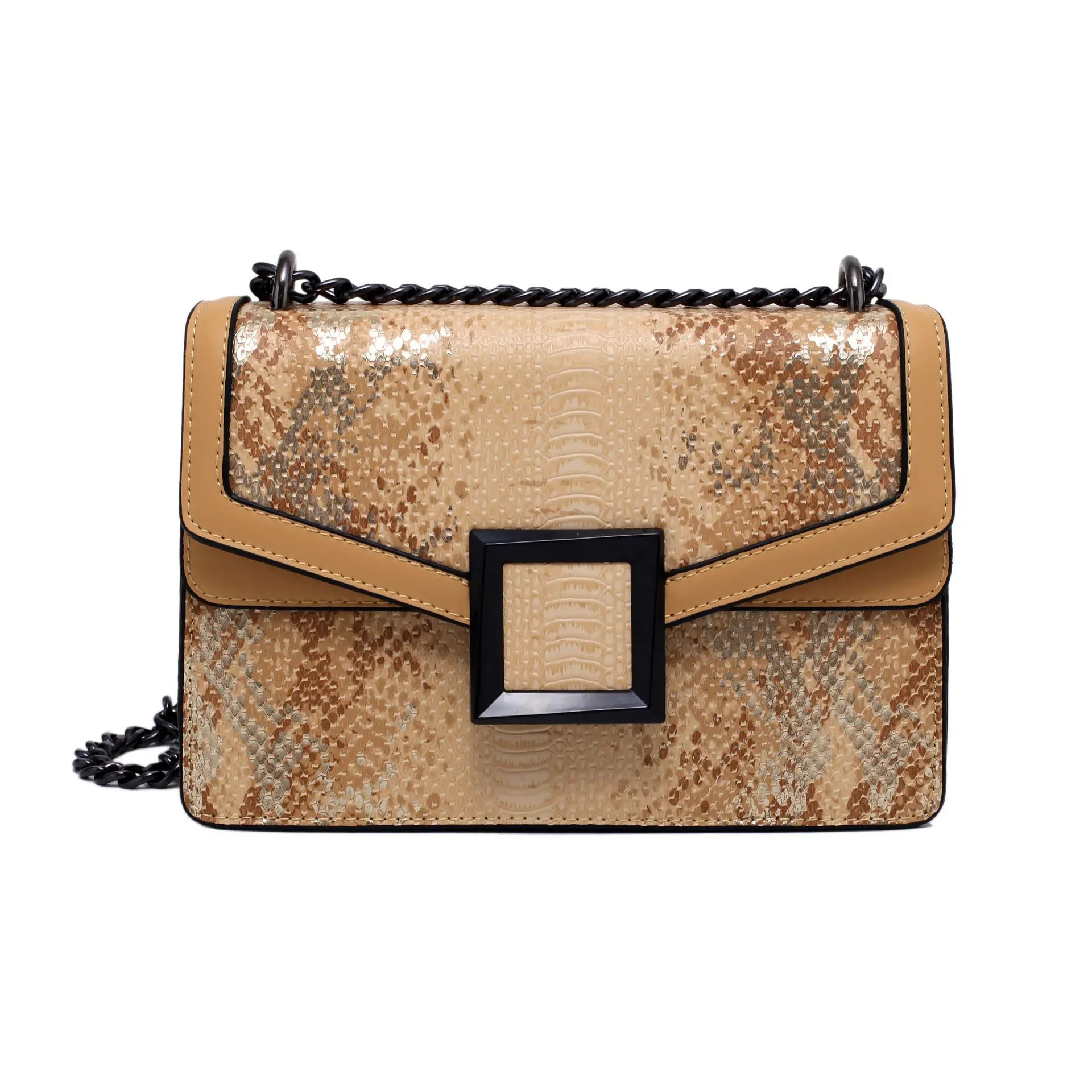 

2021 fashion luxury chain flap serpentine messenger snake bags women handbags ladies shoulder square crossbody bag, Popular colors