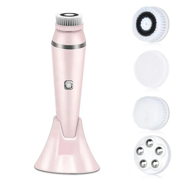 

Recharable Electric Heating Face Skin Sonic Facial Heated Cleanser Mini Microcurrent Deep Cleansing Brush Battery, Pink ,green ,white