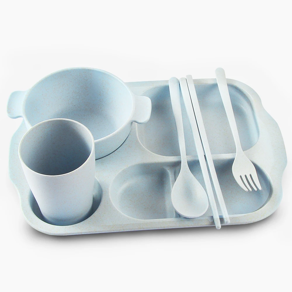 

Wheat Straw Eco-Friendly Tableware Set Portable Family Unbreakable Dinnerware Sets