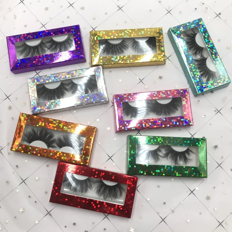 

Rush Shipping 25mm Real Mink Eyelashes Fluffy Lashes Super Long Dramatic Eye Lashes with Free Packaging 6D Mink Lash, Black, other colors are accepted