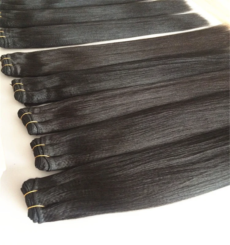 

Thick End Yaki Straight Relaxed Straight 9A Human Hair Weft double drawn vietnamese hair