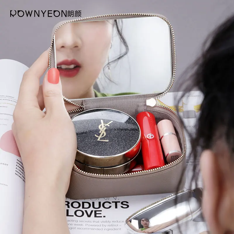 

Rownyeon Moq 1Pc Oem Private Label Eco Friendly Portable Mirror Lipstick Holder Case Holder For Travel, Gray