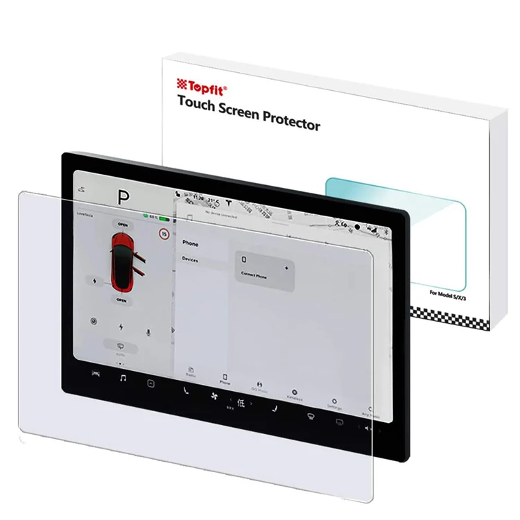 

Matt screen protector for Model 3 Y central control screen with frame assistant tools, Transperant