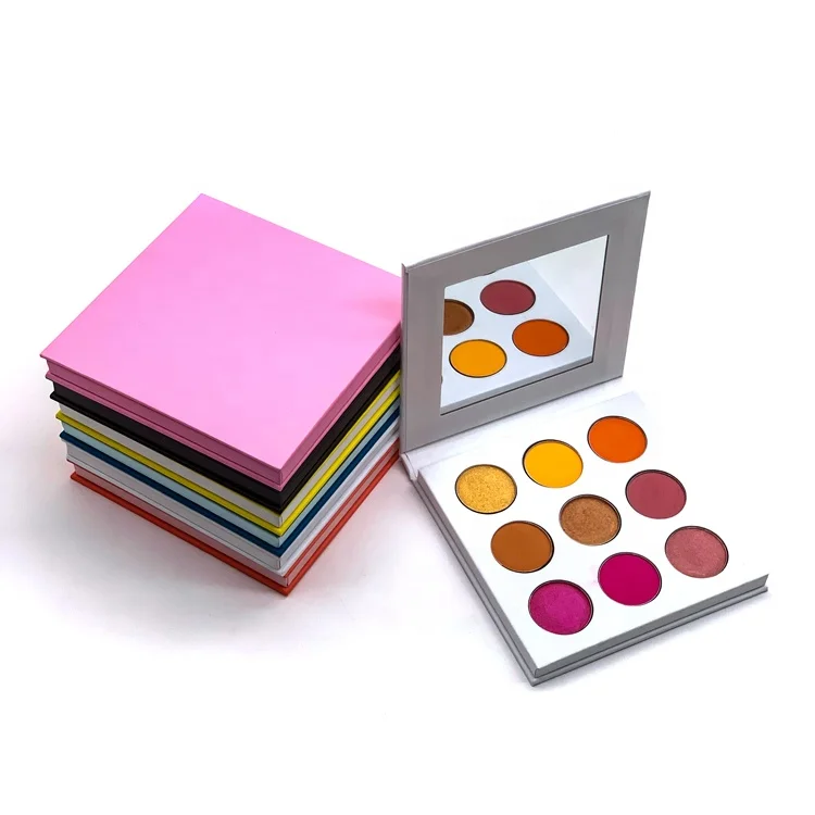 

9 color white private label eyeshadow palette low moq makeup eyeshadow palette