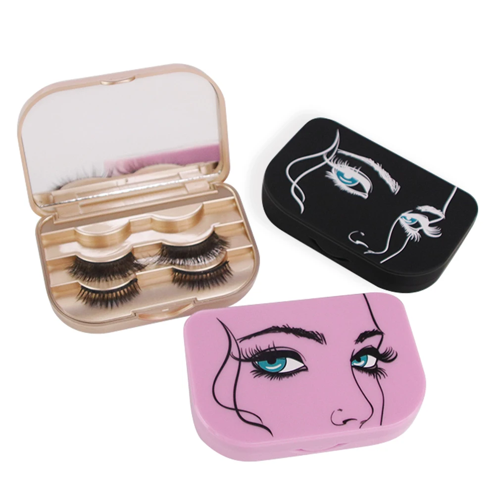 

Custom Logo Lighted Up Eyelash Storage Case With Mirror
