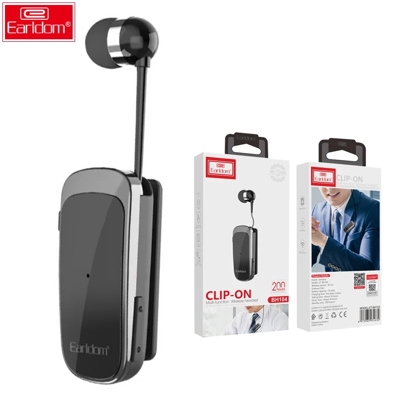 

Earldom Portable Collar Clip BT Headset clip-on Wired Headset Earphone Earbuds clip on Wireless Headset