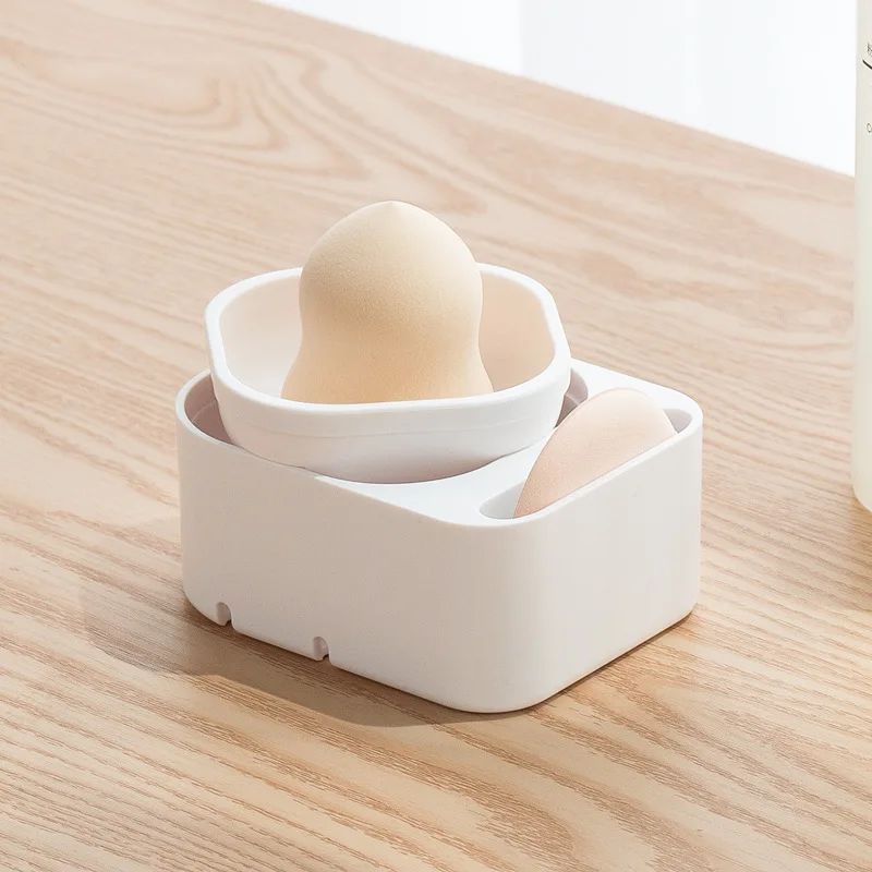 

1-25-20 egg beauty make up makeup puff sponge blender holder, White