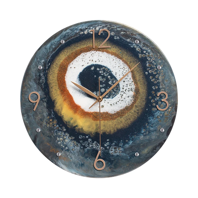 

Relife Original Designer Art Wall Clock Poured Glue Painting Pouring Clock Handcrafted Pour Clocks, Customized color