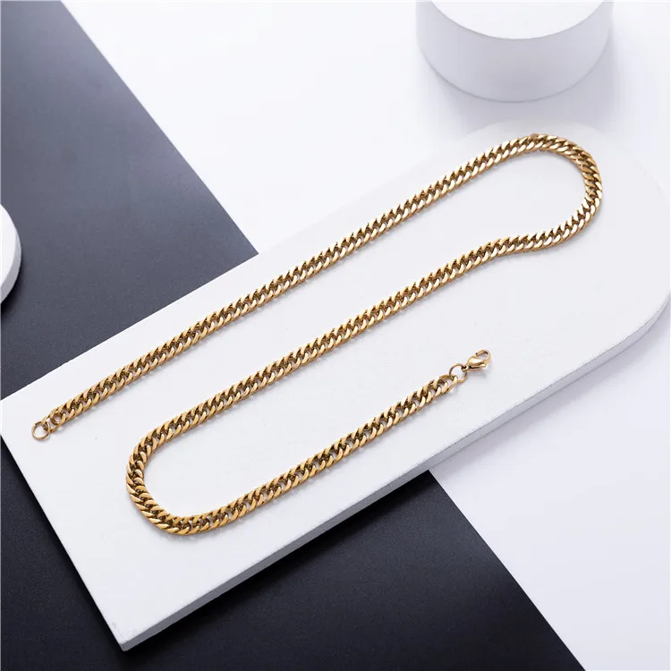 

Gold Plated Men Necklace Chain Couples Necklace Pair Gold Custom Necklace Bracelet Miami Chain Ladies Bracelet Custom