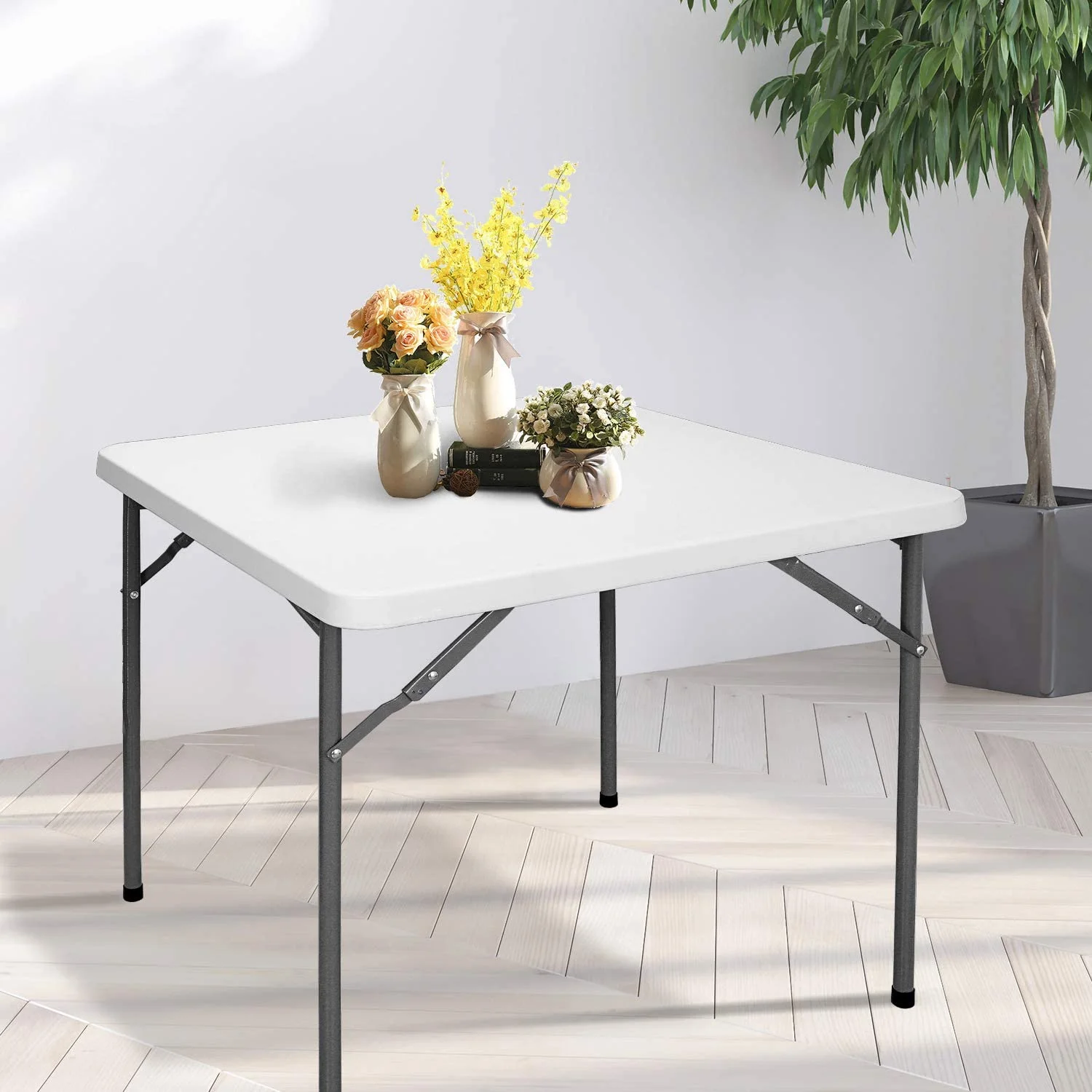 6FT Portable Folding White Trestle Table Heavy Duty Plastic Camping Garden  Party--One Piece - China Rectangle Folding Table, 183cm