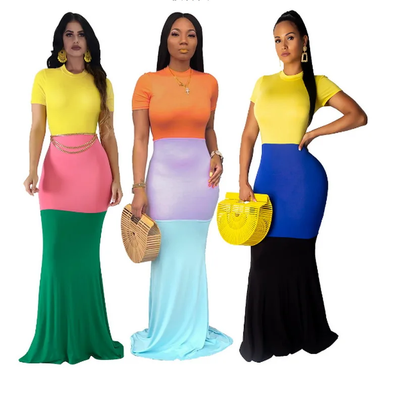 

Fashion Casual Printing Sling Loose Colorful Long Dress Plus Size Party Women Clothing Summer Ladies Print Apparel, As picture