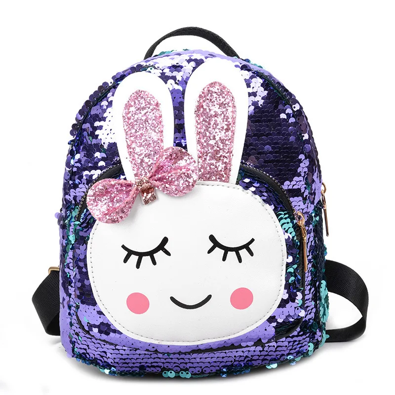 

Hot sale custom pattern shinning purple sequin pu leather waterproof fashion school backpack bags for teenage girls, As pictures,custom made