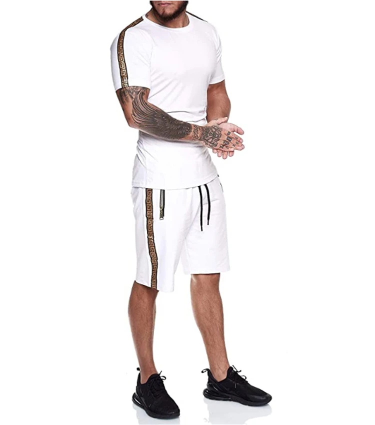 

Best selling sport set men 2021 new fashion solid color men short set loose casual men jogger set