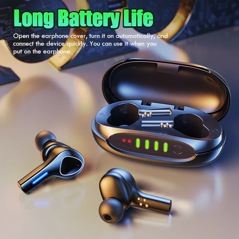 

New Wireless Bluetooth Headphones Headsets Earphone with Touch Control LED Power Display Rohs Earphones Headphones, Black/white