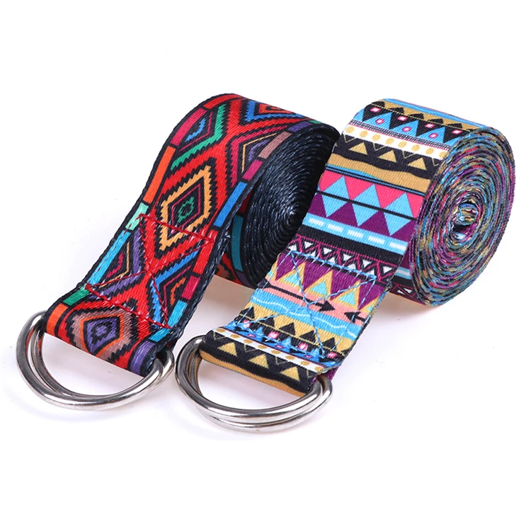 

Custom Polyester Cotton Color Full Print Yoga Belt, Customized