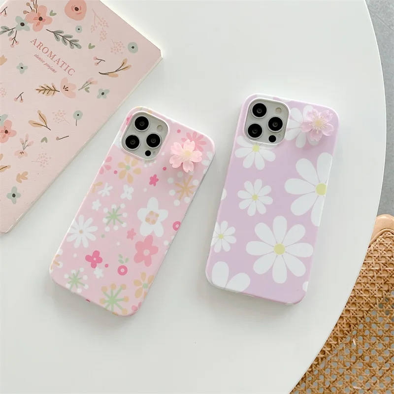 

rotating colorful flower camera protection cellphone case soft tpu phone back cover for iphone 12 pro max, 2 colors