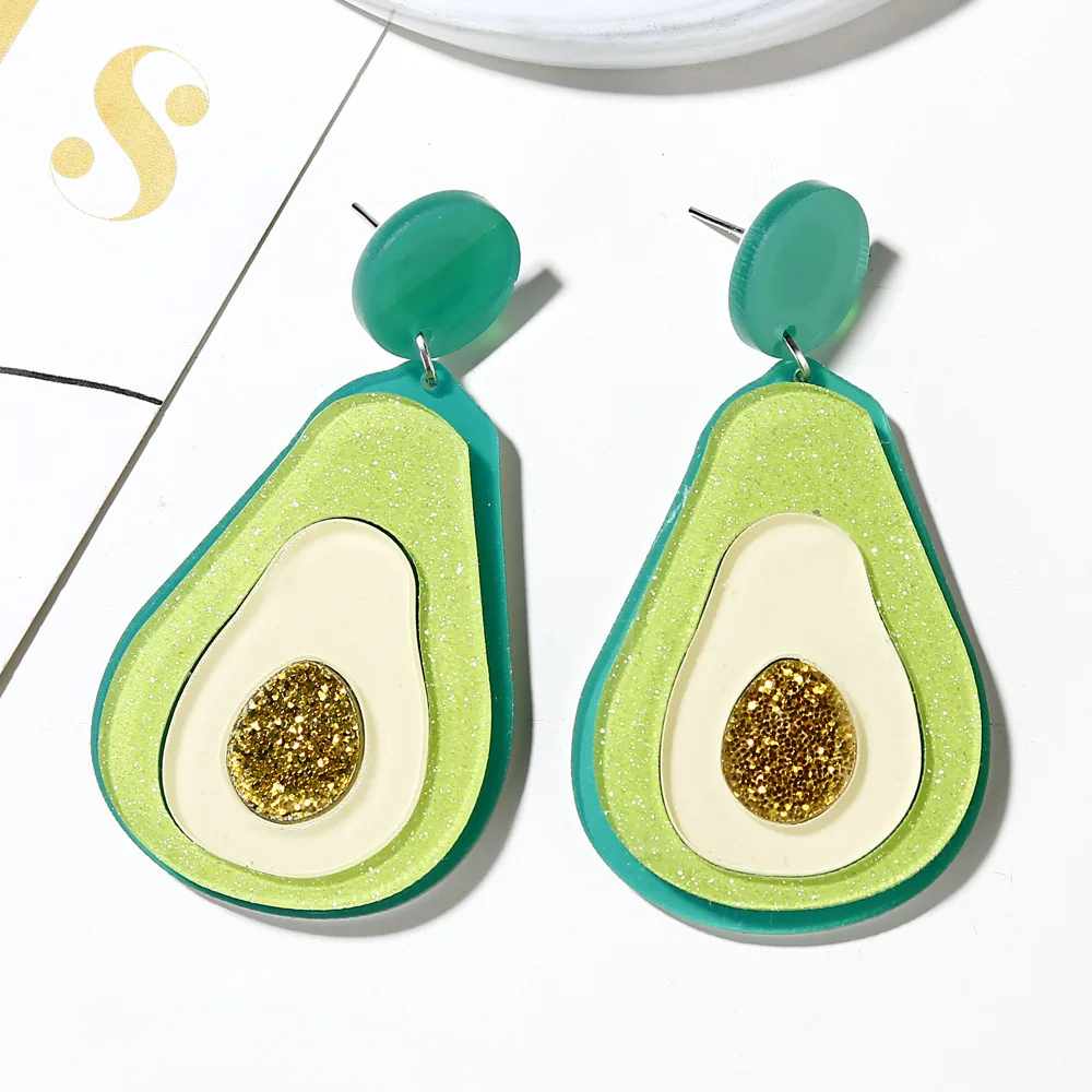 

Hyperbole Fruits Avocado Lemon Rainbow Big Drop Earrings Colorful Cartoon Acrylic Earrings for Women and Girls, Multicolor