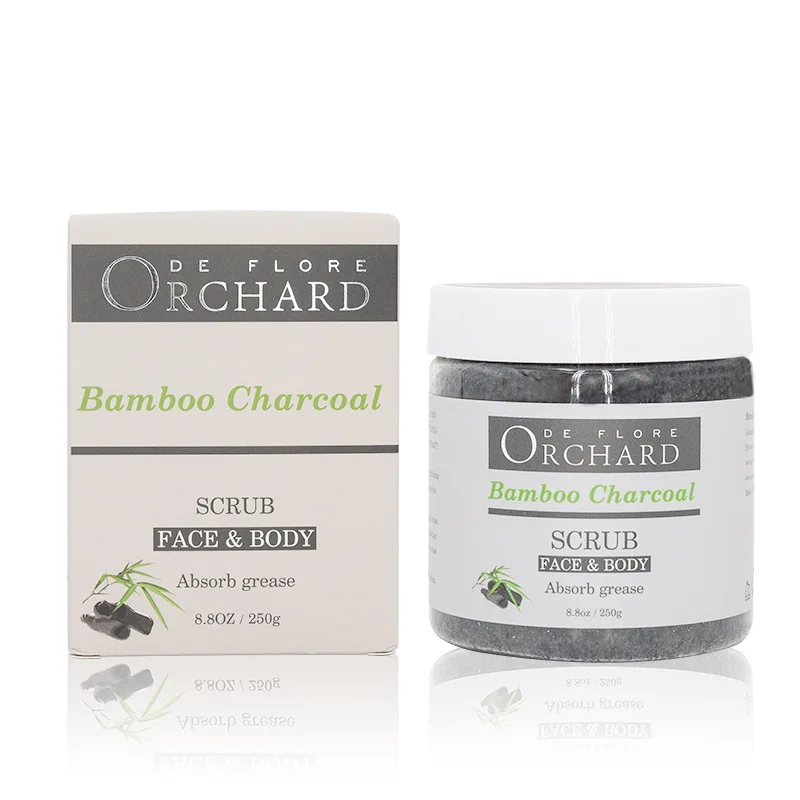 

100%natural active ingredients bamboo charcoal scrub whitening charcoal scrub exfoliating moisturizing charocoal body scrub