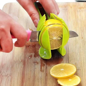 Image of Plastic Potato Slicer Tomato Cutter Tool Lemon Cutting Holder Cooking Tools Kitchen Accessories