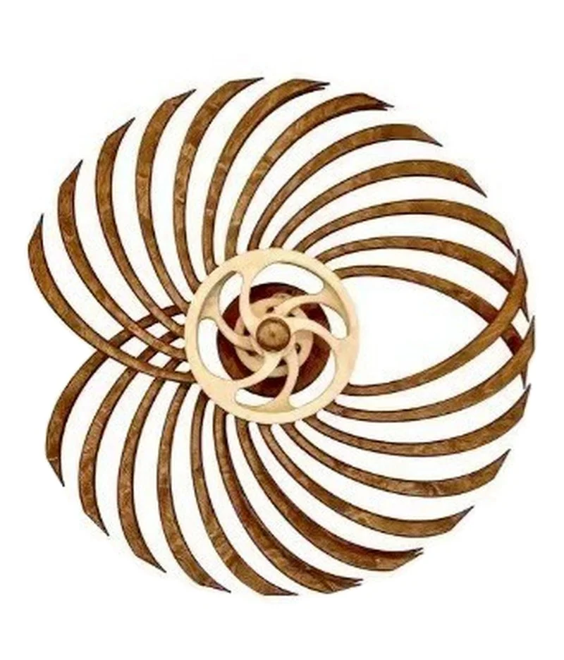 

Kinetic Sculpture 3D Rotating Geometric Pattern Wall Decoration Wood Products Pendulum Stand Decorations for Home