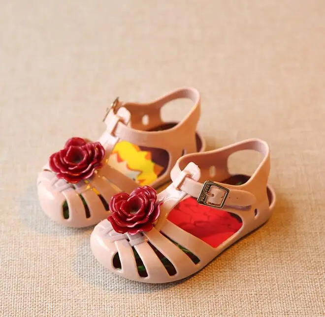 

2020091452 Baby Girl Sandals Rose Flower Jelly Shoes