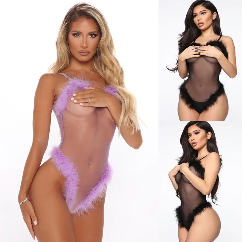 

Aipa New Style Lace Transparent Fur Sexy Underwear Woman Ropa Interior Stripper Outfits, Accept customized lenceria erotica mujer